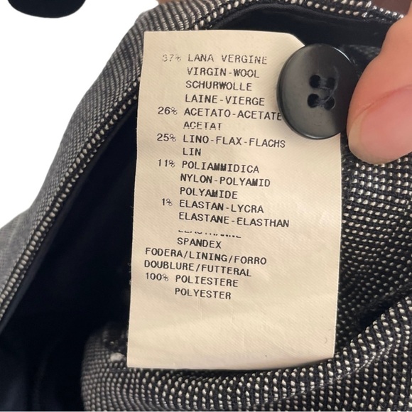 Vintage Armani Virgin Wool and Linen Italian Pants Y2K 90s 8  Black - Picture 5 of 7